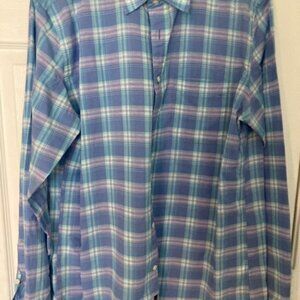 Faherty Movement Long Sleeve Shirt Mens Large